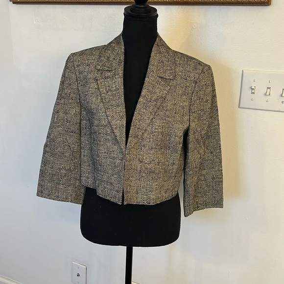 Kasper Elegant Linen Blend Open Front Blazer, Sz. 12.